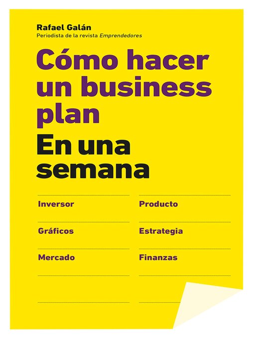 Title details for Cómo hacer un business plan en una semana by Rafael Galán - Available